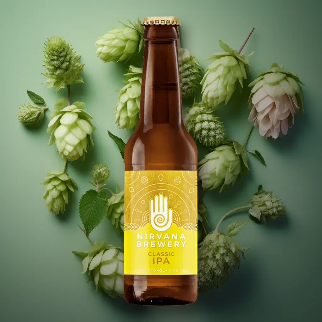 Nirvana Classic IPA Alcohol-Free Beer Bottle (0.5% ABV)