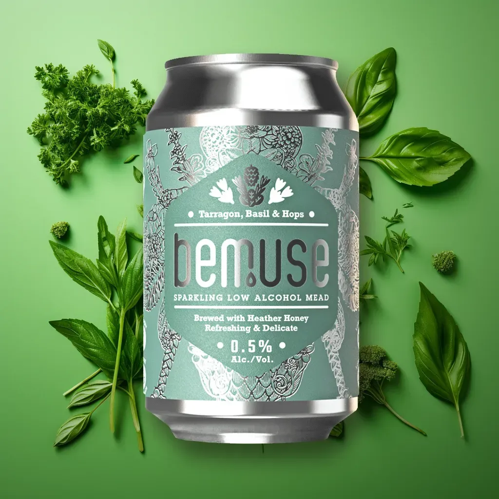 Bemuse Tarragon, Basil and Hops Sparkling Mead (0.5% ABV)