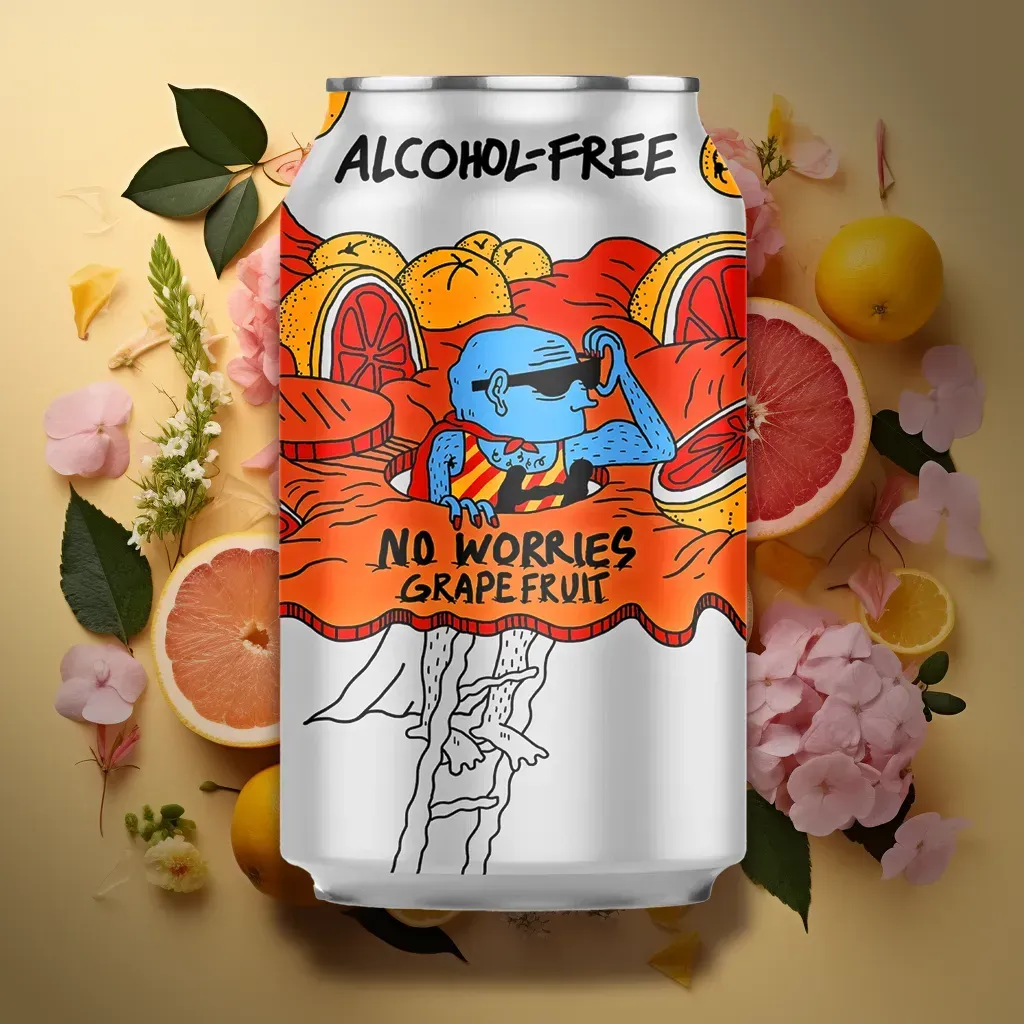 Lervig No Worries Grapefruit Alcohol-Free Beer (0.5% ABV)