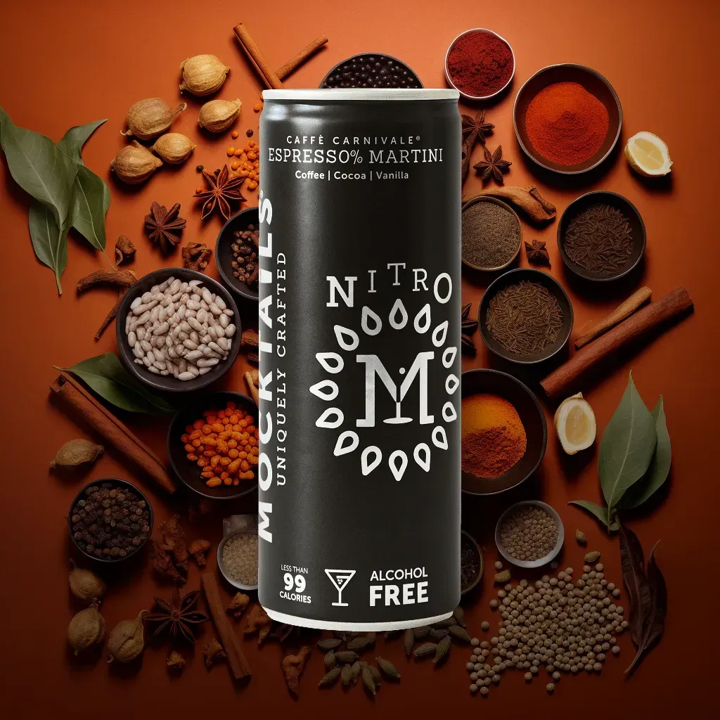 Mocktails Caffé Carnivale Espress0% Martini Nitro Alcohol-Free Cocktail (0% ABV)