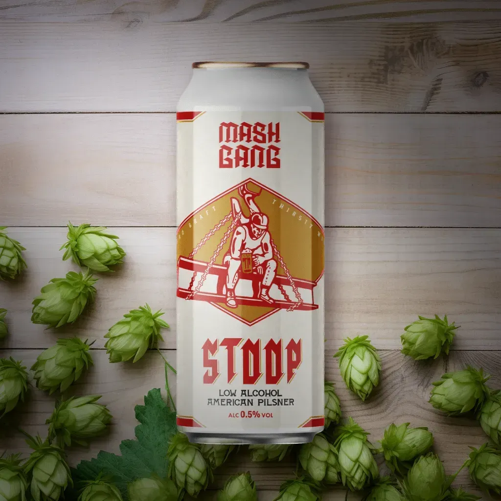 Mash Gang Stoop Alcohol-Free American Pilsner (0.5% ABV)