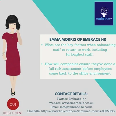 Emma Morris of Embrace HR - strategies to returning to work