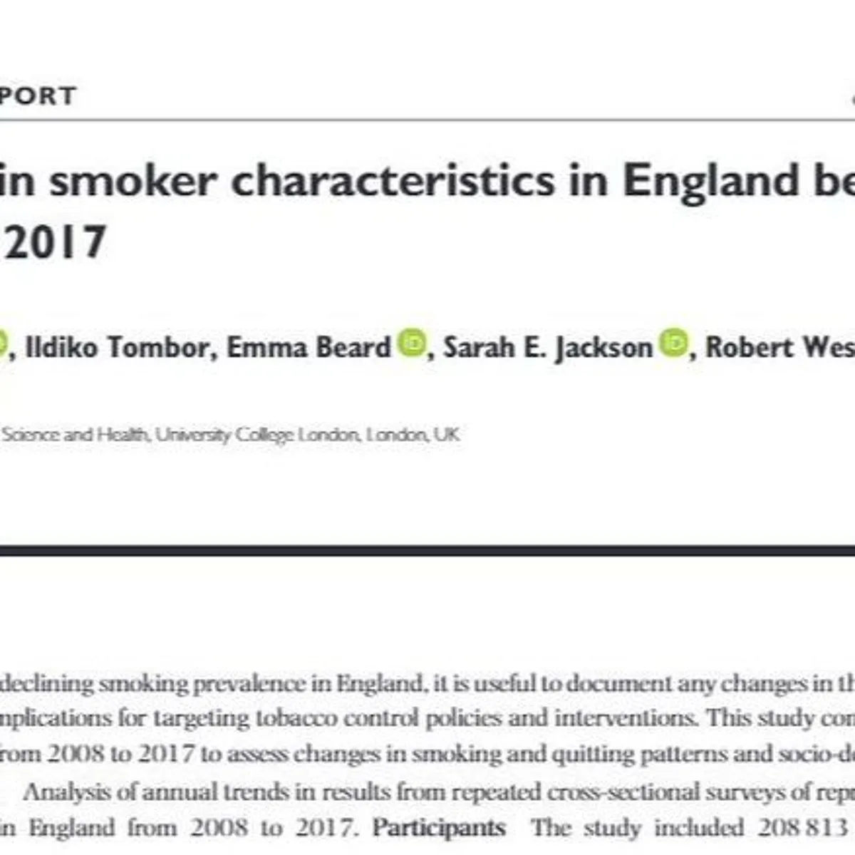January 2020 interview with Claire Garnett - Engish smoker characteristics