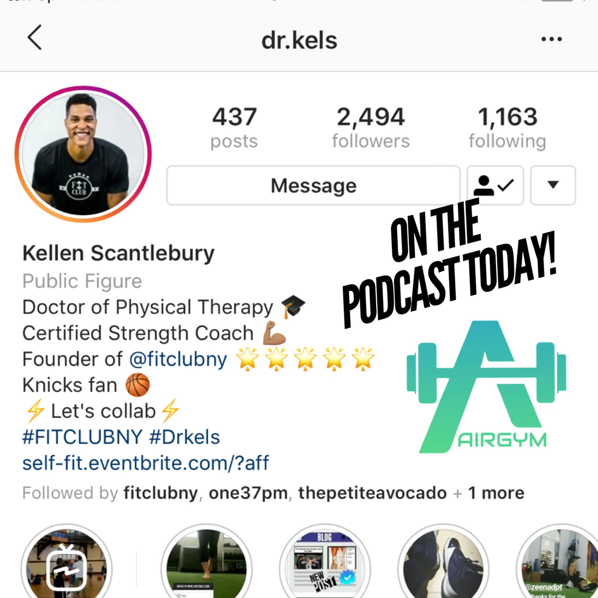 Season #2 - Episode #1 - Dr. Kels - CEO & Founder of FitClub NY chops it up with AirGym Founder