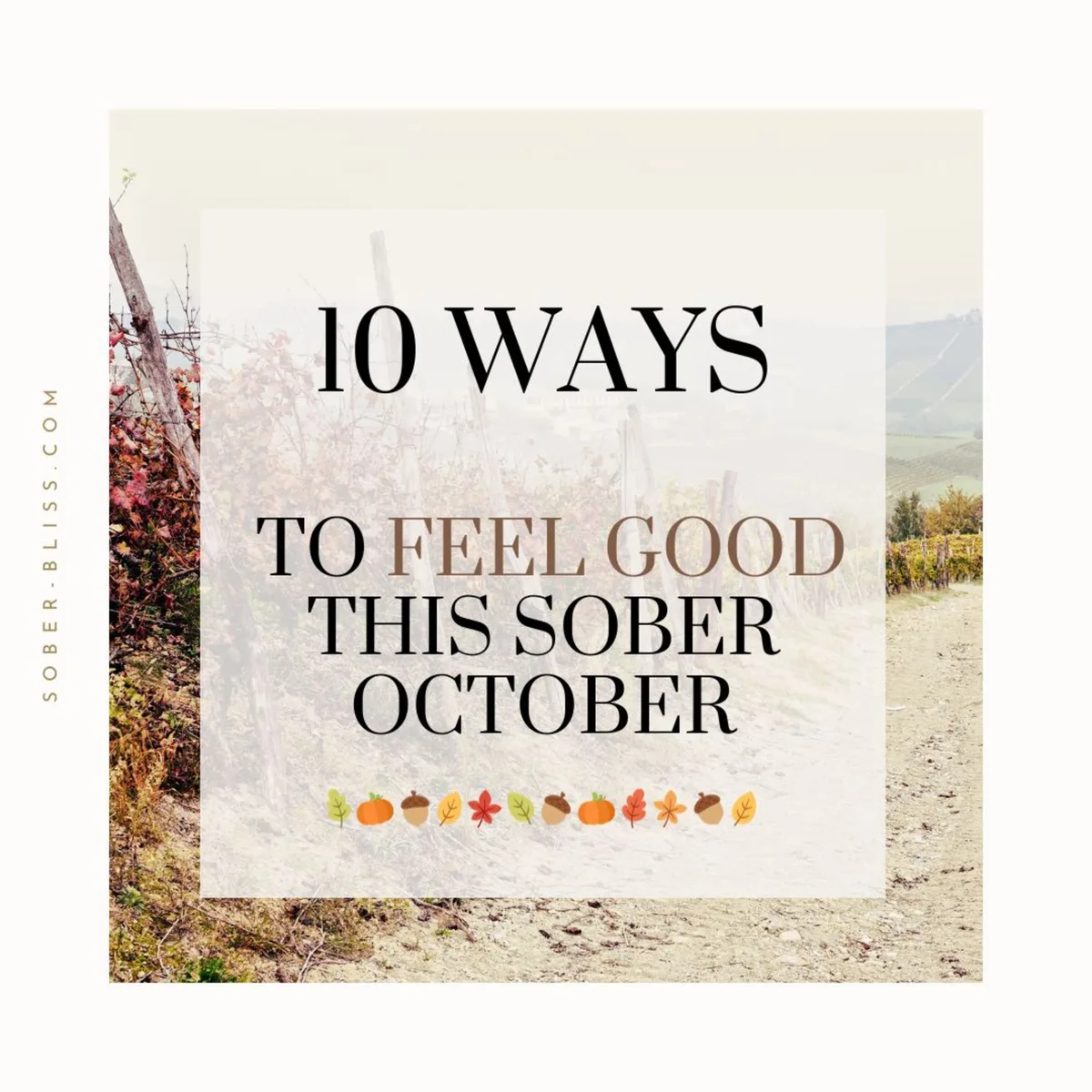 Ten Ways to Feel Good This Sober October