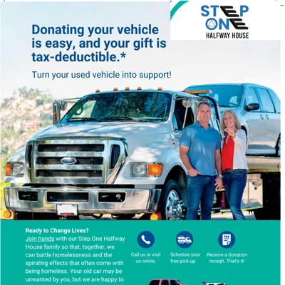 Step One Halfway House with CARS Has Launched a Vehicle Donation Program