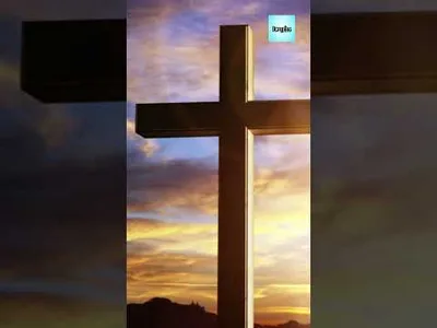 Sunset Faith: Cross Silhouette & Sunbeams Rise #shorts